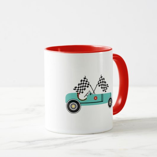 Retro raceauto mok (Voorkant rechts)