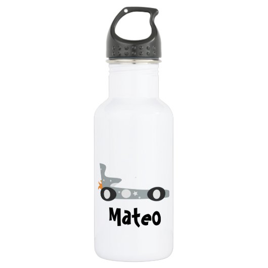 Retro raceautokinderen waterfles  (Voorkant)