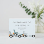 Retro raceauto's maan sterren verjaardagsfeestje   briefkaart (Staand voorkant)