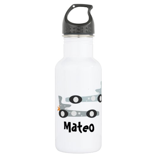 Retro raceauto's voor kinderen waterfles  (Voorkant)
