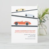 Retro Racecar Birthday Party Kaart (Staand voorkant)