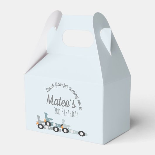 Retro Racecars Moon Stars van drie partijen Bedankdoosjes (Voorkant Zijde)