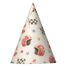 Retro racehelm met geblokte vlag verjaardag