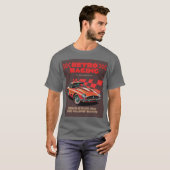 RETRO RACEN - met achtergrond T-shirt (Voorkant volledig)