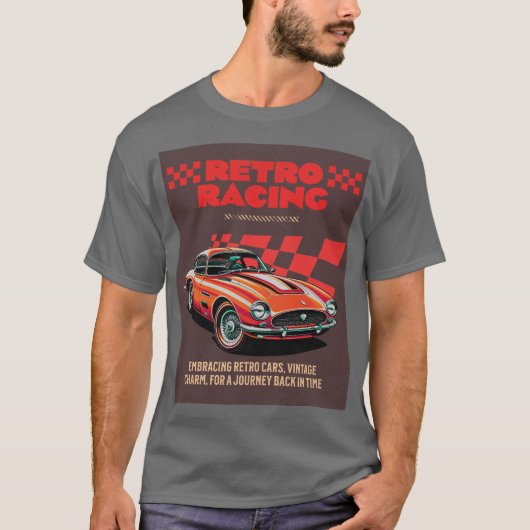 RETRO RACEN - met achtergrond T-shirt (Voorkant)