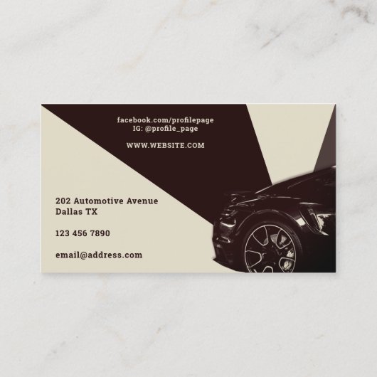 Retro  racewagens visitekaartje (Achterkant)