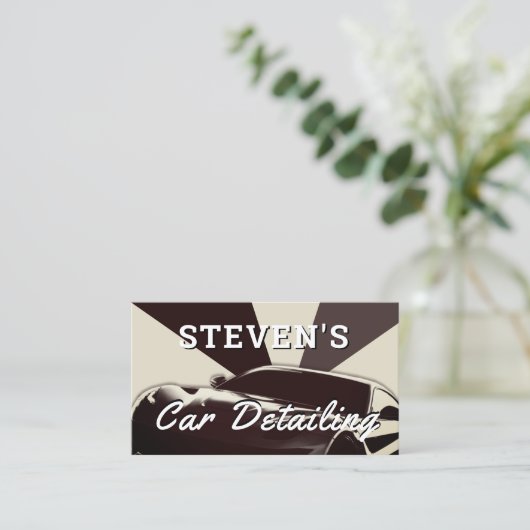 Retro  racewagens visitekaartje (Staand voorkant)