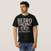 Retro Racing Authentic afgevuurde auto sport T-shirt (Voorkant volledig)