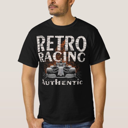Retro Racing Authentic afgevuurde auto sport T-shirt (Voorkant)