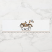  Retro Racing Car Water Bottle Label Waterfles Etiket (Enkel label)