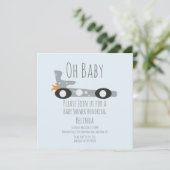 Retro Racing Cars Blue Baby shower (Staand voorkant)