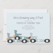 Retro Racing Cars Moon Stars Birthday Kaart (Voorkant)