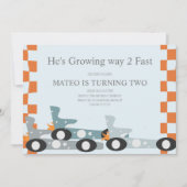 Retro Racing Cars Moon Stars Birthday Party  Kaart (Voorkant)