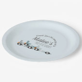 Retro Racing Cars Moon Stars Derde verjaardag Papieren Bordje (Gekanteld)