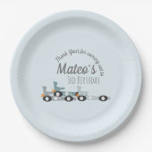 Retro Racing Cars Moon Stars Derde verjaardag Papieren Bordje (Voorkant)