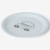 Retro Racing Cars Moon Stars Eerste verjaardag Papieren Bordje (Gekanteld)