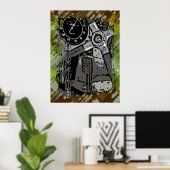 Retro Racing - groene splaatster Poster (Thuiskantoor)