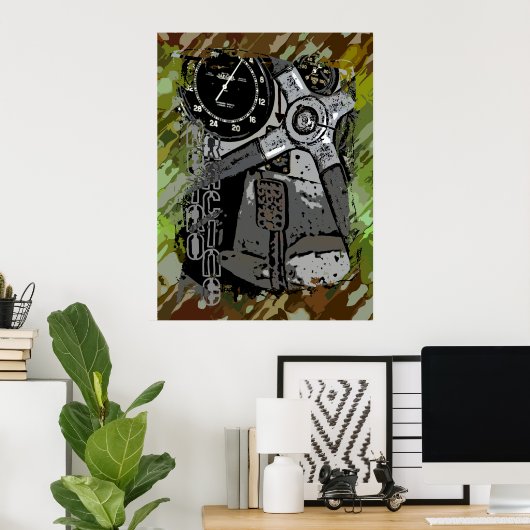 Retro Racing - groene splaatster Poster (Thuiskantoor)