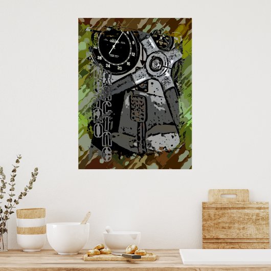 Retro Racing - groene splaatster Poster (Keuken)