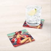 Retro Racing Pin-up Kartonnen Onderzetters (Insitu)