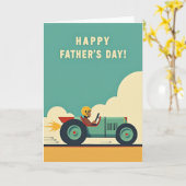 Retro Racing Vaderdagkaart Kaart (Gele Bloem)