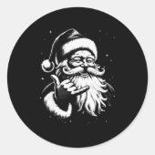 Retro Rad Christmas Mele Kalikimaka Santa Shaka Ha Ronde Sticker (Voorkant)