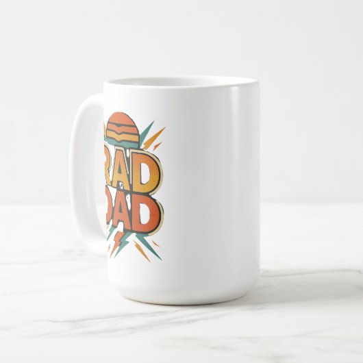 Retro Rad Dad -  zonsondergang Lightning Bolt Desi Koffiemok (Voorkant links)