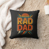 Retro Rad Dad - zonsondergang Lightning Bolt Desi Kussen (Deken)