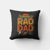 Retro Rad Dad - zonsondergang Lightning Bolt Desi Kussen (Voorkant)