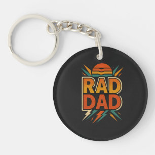 Retro Rad Dad -  zonsondergang Lightning Bolt Desi Sleutelhanger