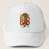 Retro Rad Dad -  zonsondergang Lightning Bolt Desi Trucker Pet (Voorkant)