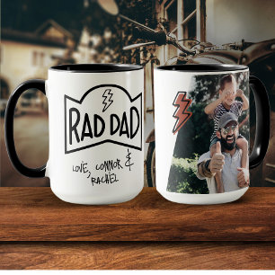 Retro Rad Papa Cadeau van Kinder foto Trendy Stijl Mok