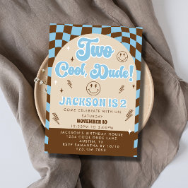 Retro Rad Twee Cool Dude Boy 2e Verjaardag Party Kaart