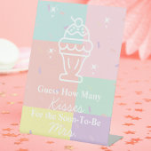 Retro raden hoeveel kussen spel reclamebord met voetstuk