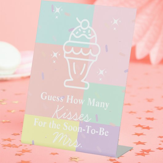 Retro raden hoeveel kussen spel reclamebord met voetstuk