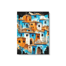 Retro Radiance: Chefchaouen's Blue Majesty