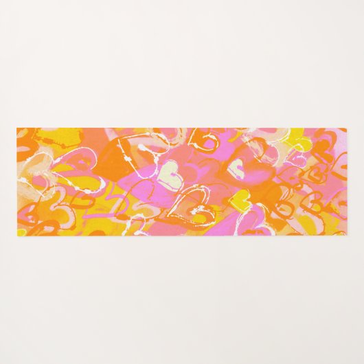 Retro Radiance: geel Sinaasappel & roze graffiti Yogamat (Achterkant (horizontaal))