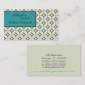 Retro Radiance Visitekaartje, Turquoise Visitekaartje (Voorkant / Achterkant)