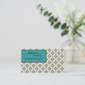 Retro Radiance Visitekaartje, Turquoise Visitekaartje (Staand voorkant)