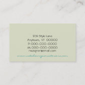 Retro Radiance Visitekaartje, Turquoise Visitekaartje (Achterkant)