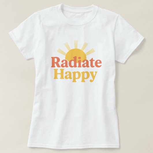 Retro Radiate Happy Sunshine Typography T-shirt (Design voorkant)