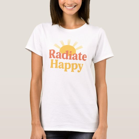 Retro Radiate Happy Sunshine Typography T-shirt (Voorkant)