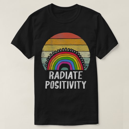 retro Radiate Positivity Rainbow Funny Som T-shirt (Design voorkant)