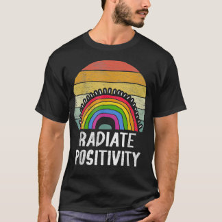 retro Radiate Positivity Rainbow Funny Som T-shirt