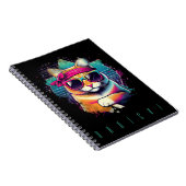 Retro Radicale Kat met Bandana en Zonnebril Notitieboek (Rechterzijde)