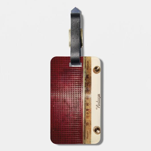 Retro radio bagagelabel (Achterkant verticaal)