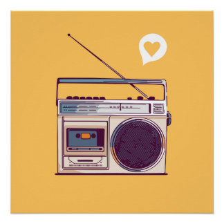 Retro Radio Boombox Perfect Poster