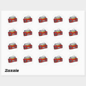 Retro Radio Boombox Ronde Sticker (Vel)