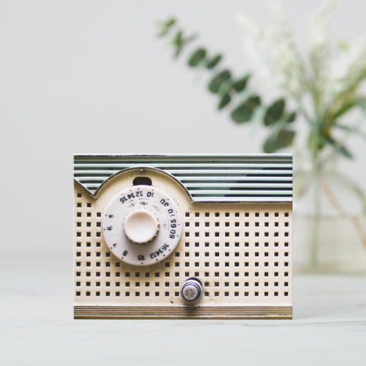 Retro radio briefkaart (Staand voorkant)