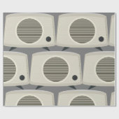 Retro  radio Mid-Century Modern Audio Cadeaupapier (Vlak)